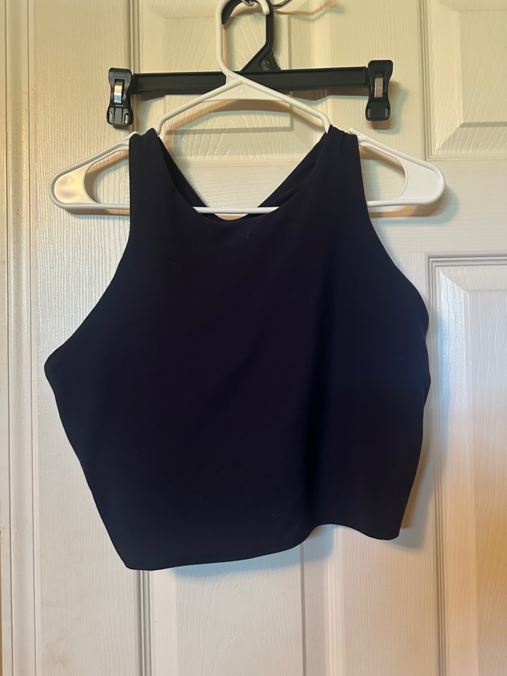 Athleta Navy High-Neck Cropped Tank/Sport Bra